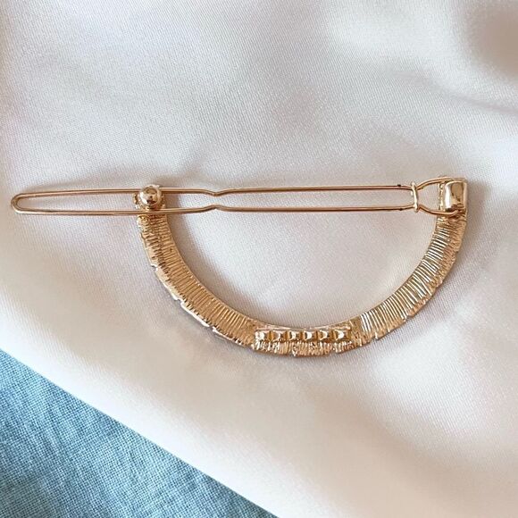 Multicolor Crystal Half Moon Hair Barrette - Picture 2 of 2